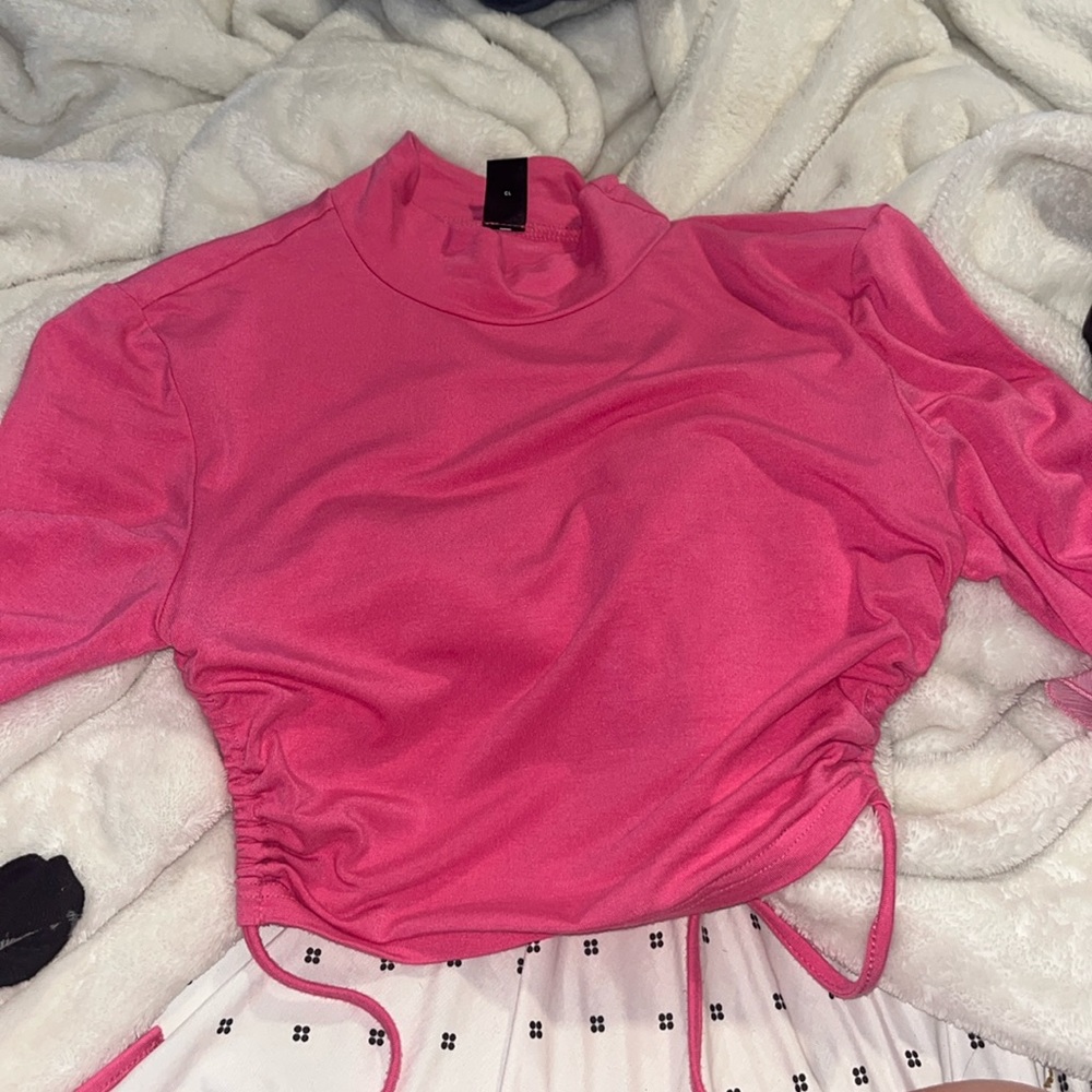 Shein pink backless top